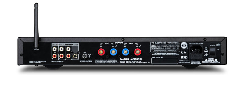 C328 Hybrid Digital DAC Amplifier Media, dac, amplifiers, nad brand, back view