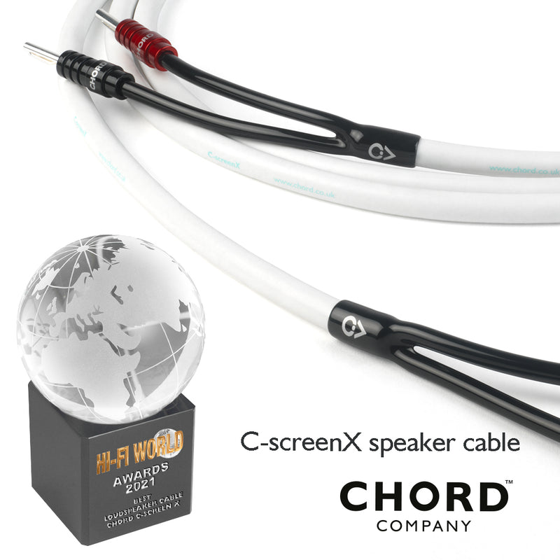 Chord Company - Câble de haut-parleur C-screenX (PAIRE de 3 mètres)